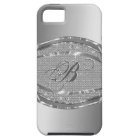 Metallic Silver With Diamonds Pattern