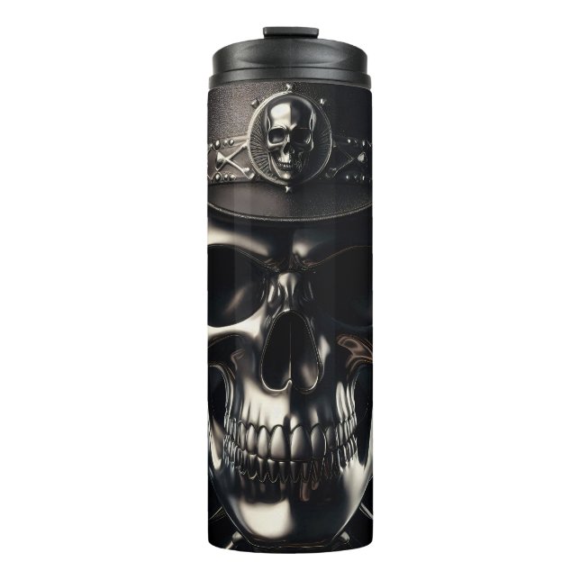 Metallic Skull Cowboy Thermal Tumbler (Front)
