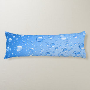 Metallic Sky Blue Rain Drops Body Pillow