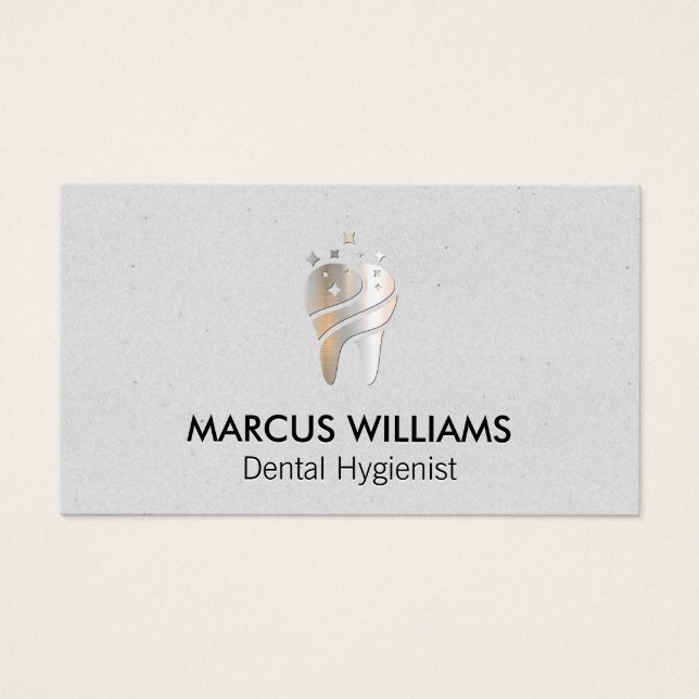 Metallic Sparkly Tooth Logo | Dental (Front)
