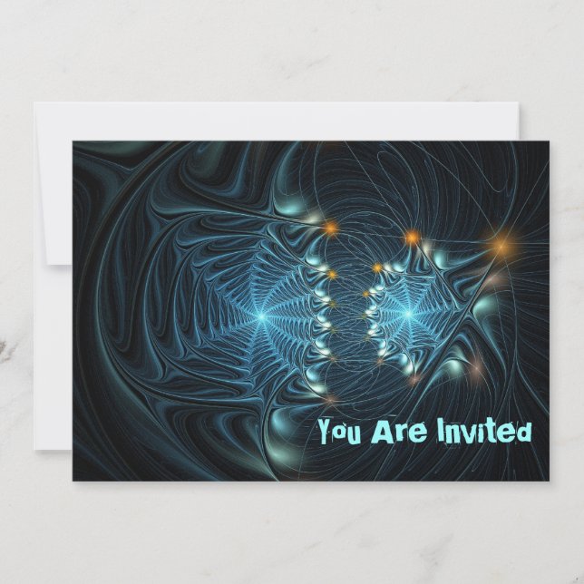 Metallic Spider Webs Invitation (Front)