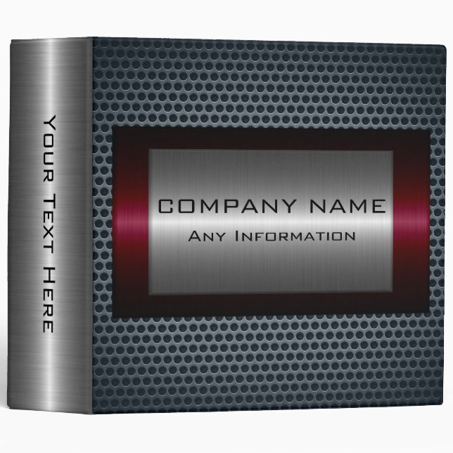 Metallic Stainless Grey Steel Hole Look Binder (Front/Spine)