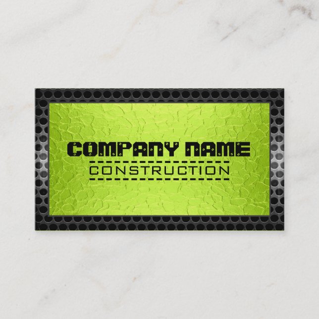 Metallic Stainless Metal Modern Steel Border #2 Business Card (Front)