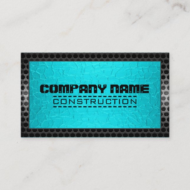 Metallic Stainless Metal Steel Border Look #20 Business Card (Front)