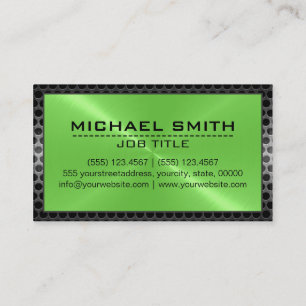 Metallic Stainless Metal Steel Border Look #39 Bus Business Card