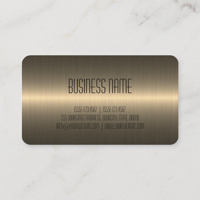 Metallic Stainless Steel Metal Look Business Card (Back)