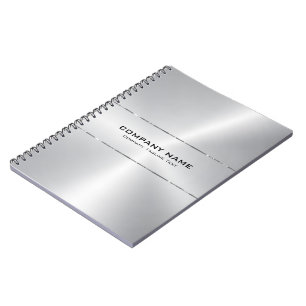 Metallic Stainless Steel Shiny Silver Accent Notebook