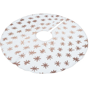 Metallic stars - copper brushed polyester tree skirt