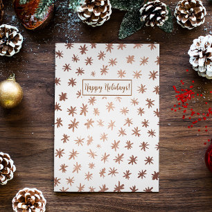 Metallic stars - copper holiday postcard