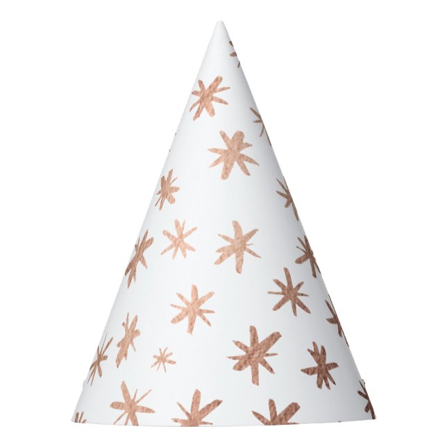 Metallic stars - copper party hat (Front)