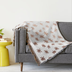 Metallic stars - copper throw blanket