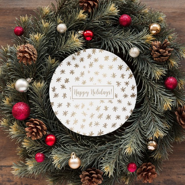 Metallic stars - gold classic round sticker (Creator Uploaded)