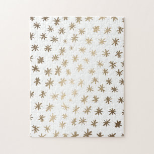 Metallic stars - gold jigsaw puzzle