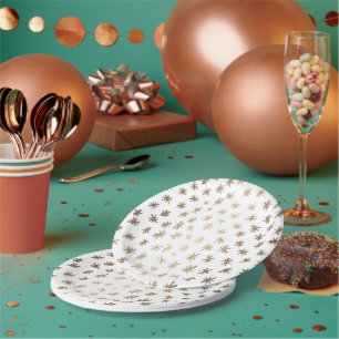 Metallic stars - gold paper plate