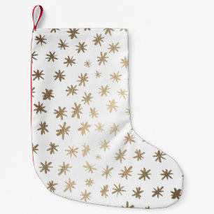 Metallic stars - gold small christmas stocking