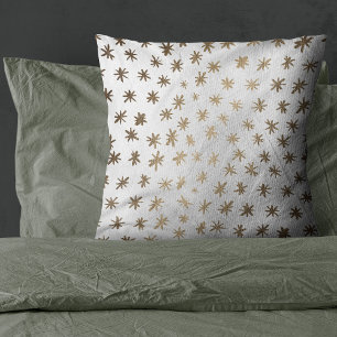 Metallic stars - gold throw pillow