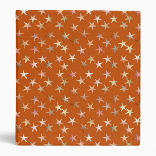 Metallic stars, pale gold and copper shades binder