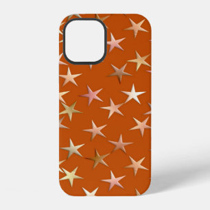 Metallic stars, pale gold and copper shades iPhone 12 case