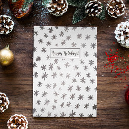 Metallic stars - silver holiday card