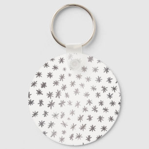 Metallic stars - silver keychain