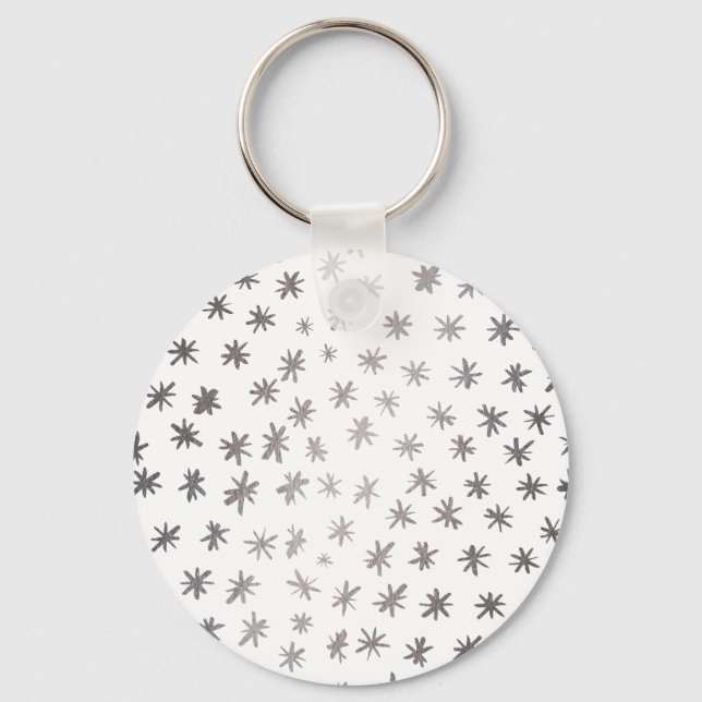 Metallic stars - silver keychain (Front)