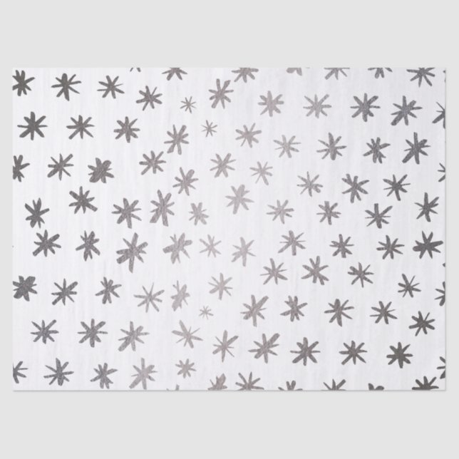 Metallic stars - silver tissue paper (Front)