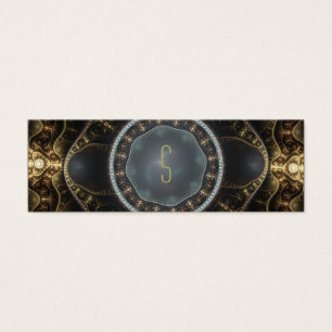 Metallic Steampunk Fractal Monogram Bookmark
