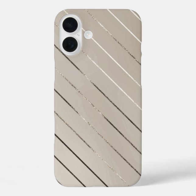 Metallic Stripe Minimalist Gold Phone Case (Back)