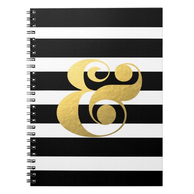 Metallic & Stripes Ampersand Notebook (Front)