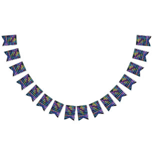 Metallic stripes bunting flags