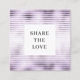 metallic stripes lavender foil modern Loyalty Card