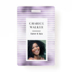 metallic stripes lavender foil salon photo name