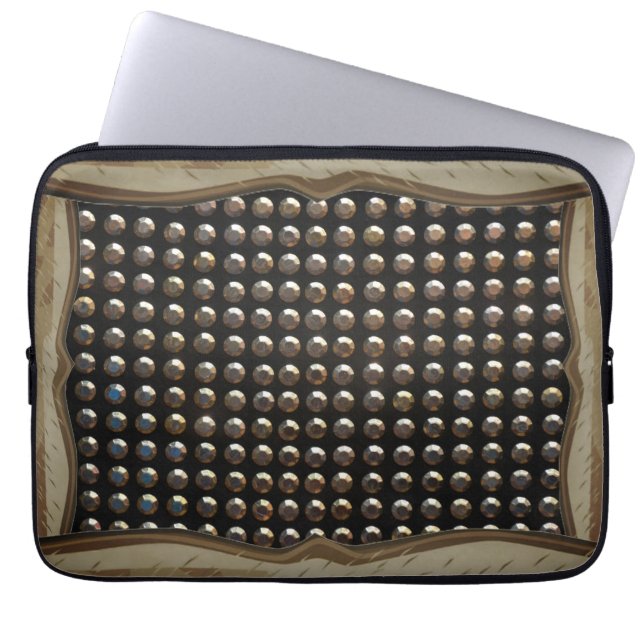Metallic Studs Pattern Laptop Sleeve (Front)