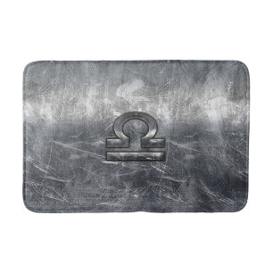 Metallic Style Libra Zodiac Sign Bath Mat