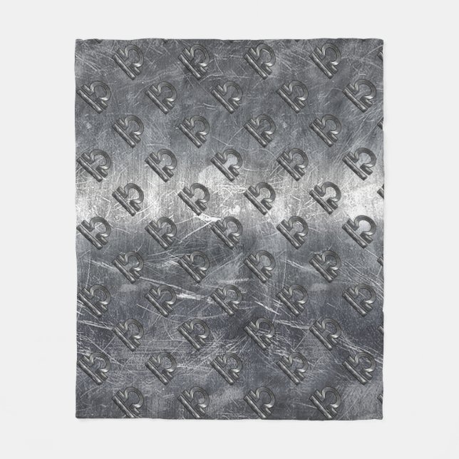 Metallic Style Libra Zodiac Sign Fleece Blanket (Front)