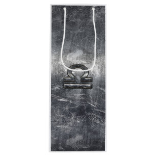 Metallic Style Libra Zodiac Sign Wine Gift Bag