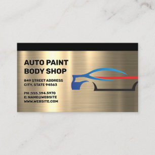 Metallic   Stylized Car Logo Business Card