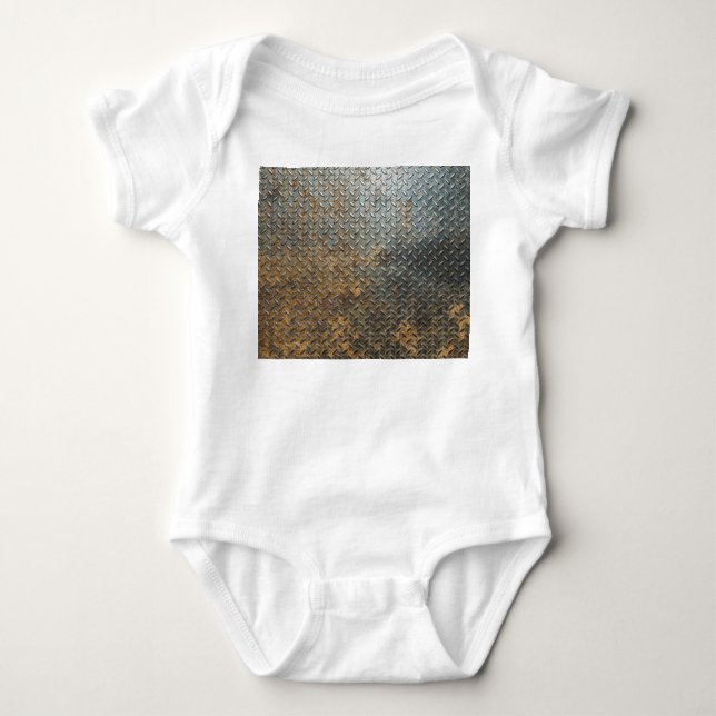 Metallic surface, reflective texture background. baby bodysuit (Front)