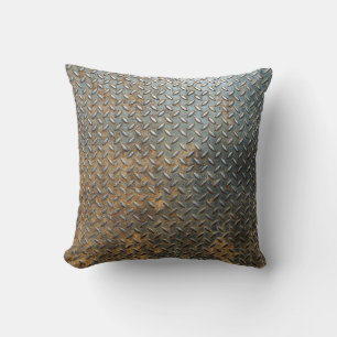 Metallic surface, reflective texture background. throw pillow
