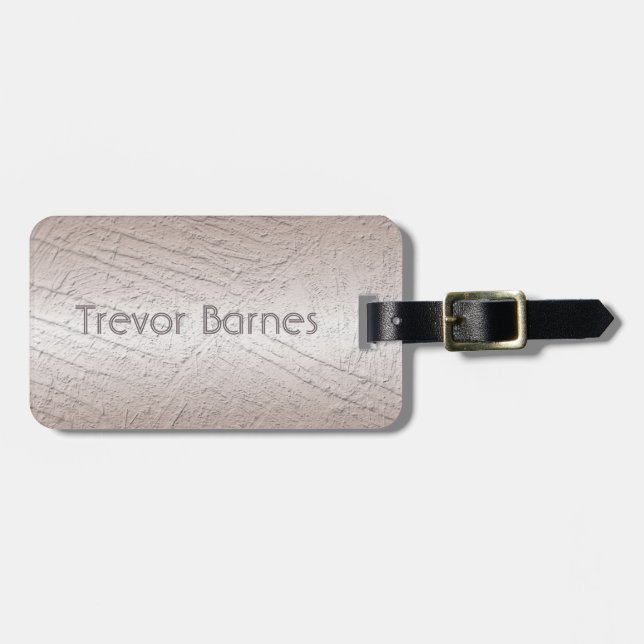 Metallic surface texture. Name. Luggage Tag (Front Horizontal)
