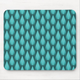 Metallic Teal Dazzling Raindrops Mousepad