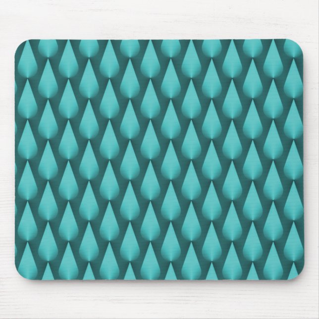 Metallic Teal Dazzling Raindrops Mousepad (Front)