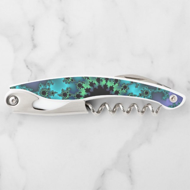 Metallic Teal Eye Corkscrew (Front)