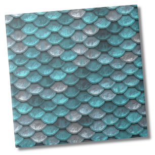Metallic Teal Pattern Tile