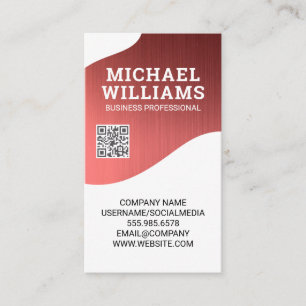 Metallic Texture Background   QR Code Business Card