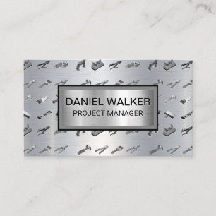 Metallic Texture Hardware Tools Business Card