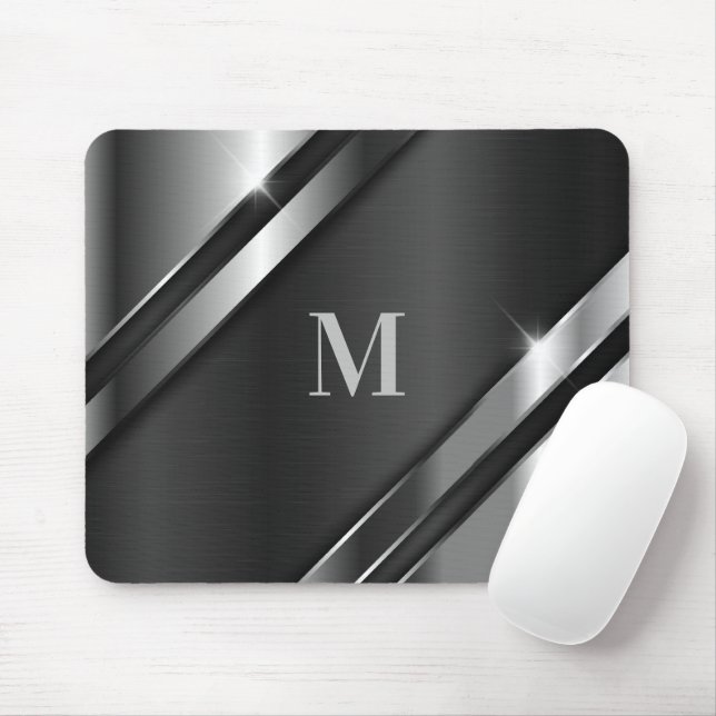Metallic Texture Monogram Mouse Pad (With Mouse)