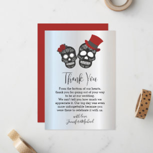 metallic thank you halloween spooky wedding card