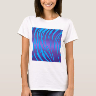 Metallic Tiger Stripes Purple Blue T-Shirt