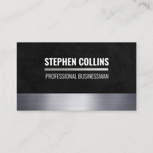 Metallic Trim Black Texture Business Card